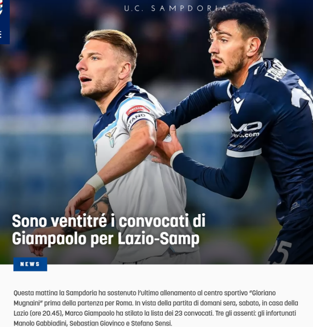 开云体育登录-包含桑普多利亚惜败拉齐奥，遗憾失去胜利机会的词条